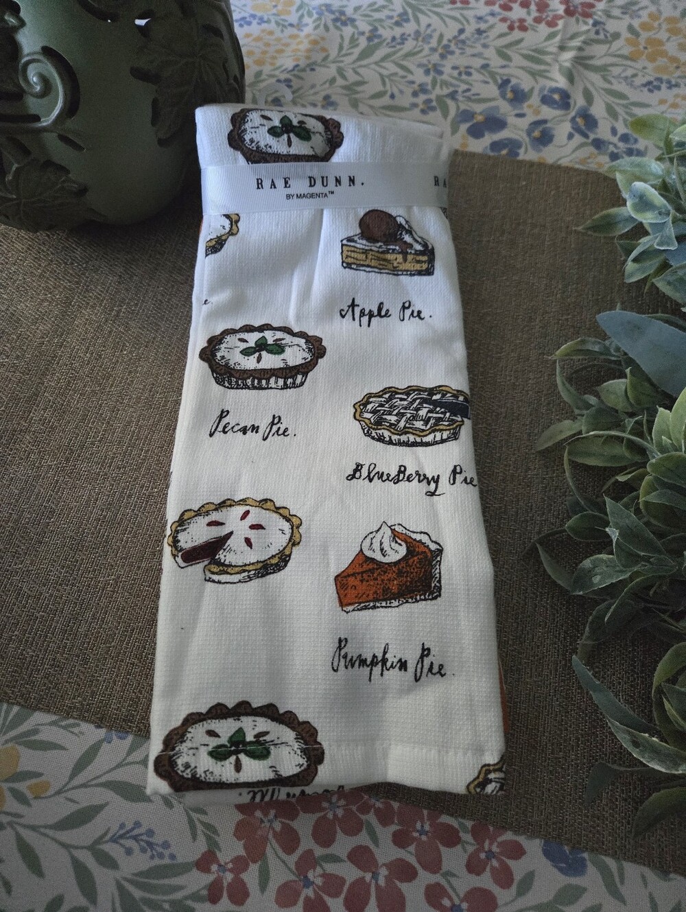 Rae Dunn White Kitchen Pie Print  Towels